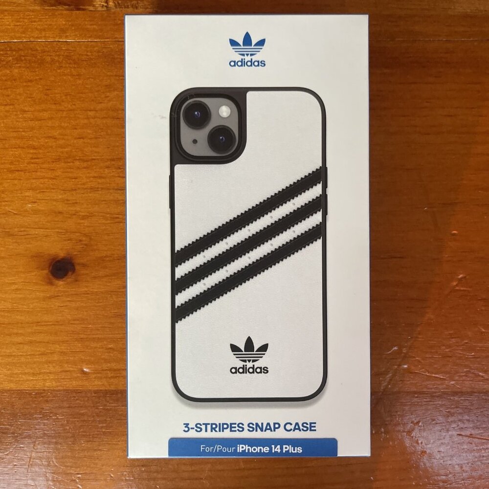 NEW Sealed Adidas 3-Stripes Snap Case Black / White  Apple iPhone 14 Plus